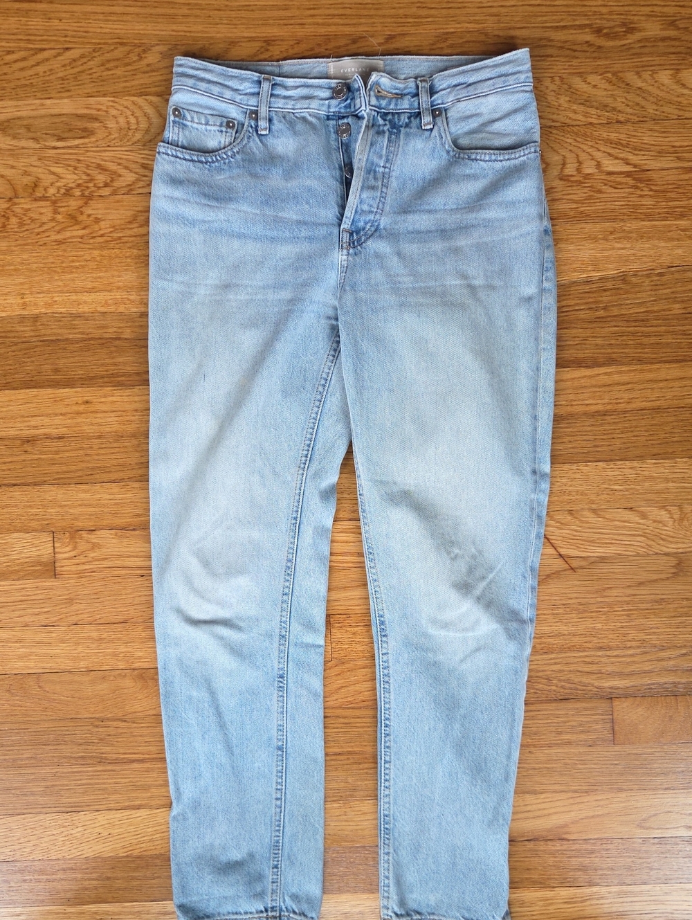 Everlane Light Blue Denim Jeans with Gray Label Patch